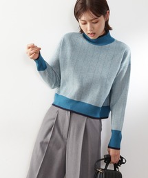 N.（N. Natural Beauty Basic） | ◆バイカラーラインヘリンボンジャガードニット(ニット/セーター)