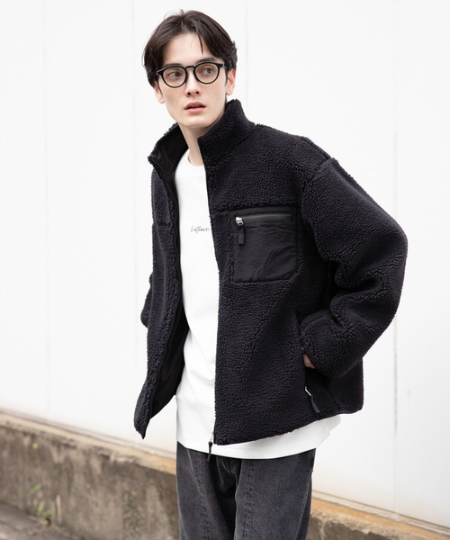 RAGEBLUE（レイジブルー）の「ボアスタンドジップブルゾン（ブルゾン・メンズ・ブラック/ライトブルー/オフホワイト/グレー・SMALL/MEDIUM/LARGE/X-LARGE）」の12枚目の写真