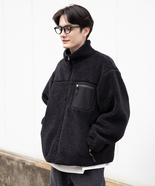 RAGEBLUE（レイジブルー）の「ボアスタンドジップブルゾン（ブルゾン・メンズ・ブラック/ライトブルー/オフホワイト/グレー・SMALL/MEDIUM/LARGE/X-LARGE）」の13枚目の写真