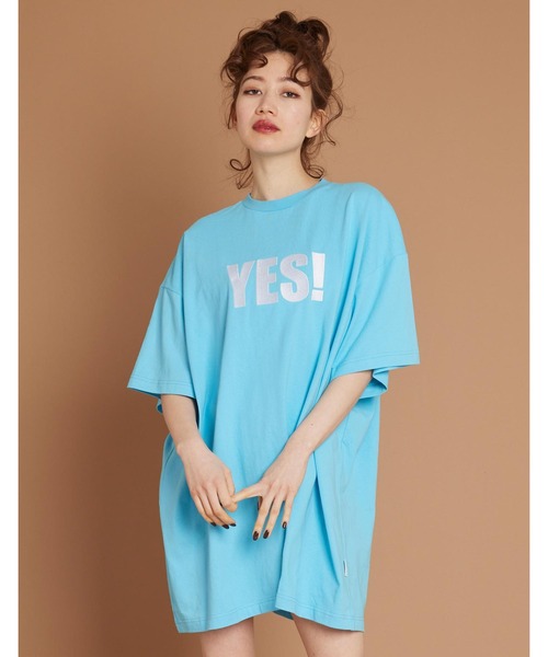 Little sunny bite（リトルサニーバイト）の「Yes big tee（Tシャツ/カットソー・レディース・ブラック/ホワイト/ブルー/グリーン・SMALL/MEDIUM）」の11枚目の写真