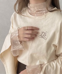 apres jour clair | 【apres jour clair】スリットスリーブ刺繍Tシャツ【ZOZOTOWN限定アイテム】(Tシャツ/カットソー)