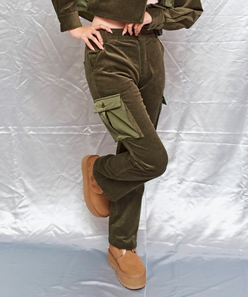 atmos pink（アトモスピンク）の「atmos pink コーデュロイ カーゴパンツ / アトモスピンク コーデュロイ カーゴパンツ（カーゴパンツ・レディース・ブラック/ベージュ/カーキ・S/M）」の3枚目の写真
