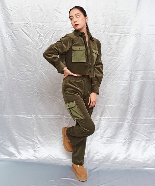 atmos pink（アトモスピンク）の「atmos pink コーデュロイ カーゴパンツ / アトモスピンク コーデュロイ カーゴパンツ（カーゴパンツ・レディース・ブラック/ベージュ/カーキ・S/M）」の22枚目の写真