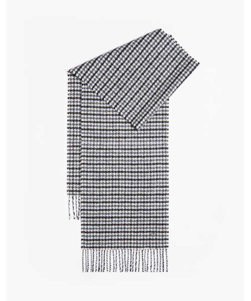 dunhill(ダンヒル)の「【返却】ハウンドトゥース カシミア D マフラー(マフラー・メンズ・チャコールグレー・ONE SIZE)」の1枚目の写真