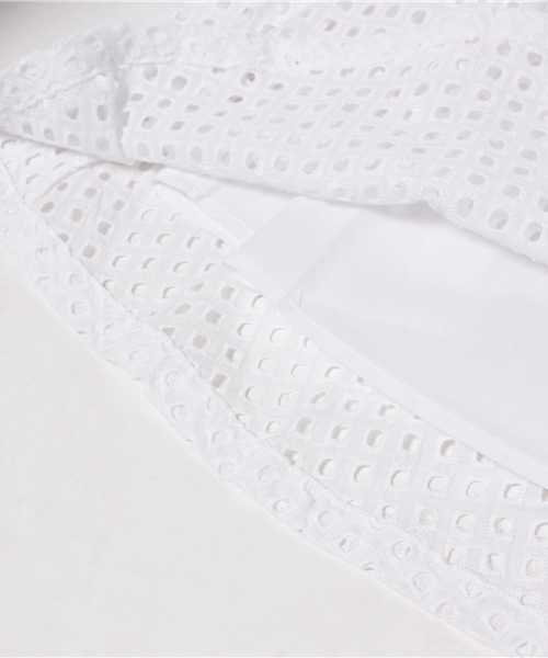 mystic(ミスティック)の「前タック膝下スカート(スカート・レディース・オフホワイト/ブラック/エメラルド・フリ-)」の11枚目の写真