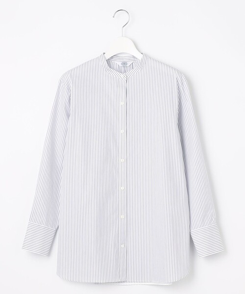 J.PRESS(ジェイプレス)の「【洗える】ストライプ バンドカラー ブラウス(シャツ/ブラウス・レディース・サックスブルー系1/ふじ色系1/ピンク系1・T15/T13)」の15枚目の写真