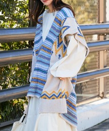 etsinta | 【etsinta/エシンタ】ジャガードニットリメイクベスト(ベスト)