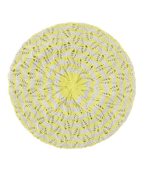 X-girl（エックスガール）の「STRIPED KNIT BERET（ハンチング/ベレー帽・レディース・ブラック/ネイビー/イエロー・ONE SIZE）」の11枚目の写真