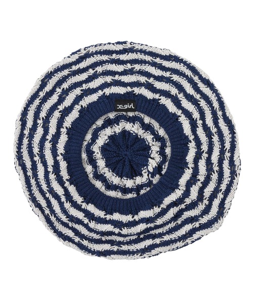 X-girl（エックスガール）の「STRIPED KNIT BERET（ハンチング/ベレー帽・レディース・ブラック/ネイビー/イエロー・ONE SIZE）」の14枚目の写真
