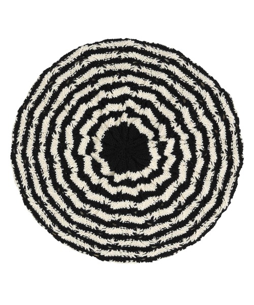 X-girl（エックスガール）の「STRIPED KNIT BERET（ハンチング/ベレー帽・レディース・ブラック/ネイビー/イエロー・ONE SIZE）」の15枚目の写真
