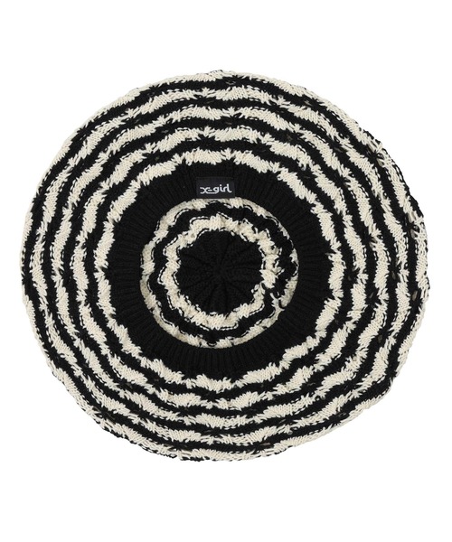 X-girl（エックスガール）の「STRIPED KNIT BERET（ハンチング/ベレー帽・レディース・ブラック/ネイビー/イエロー・ONE SIZE）」の16枚目の写真