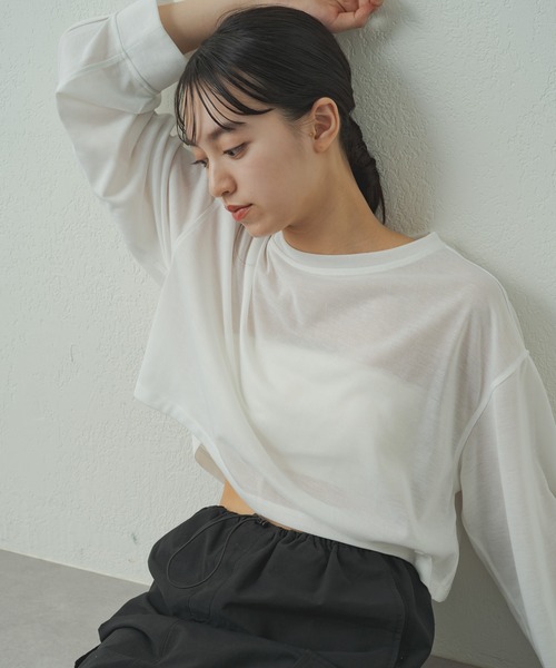 earthy（アーシー）の「【earthy_】シアークロップドロンT（T