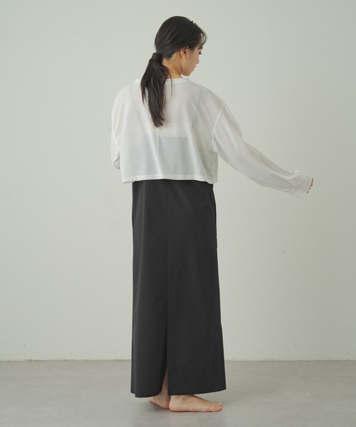 earthy(アーシー)の「【earthy_】シアークロップドロンT(Tシャツ/カットソー・レディース・オフホワイト/オレンジ/ブラック・FREE)」の19枚目の写真