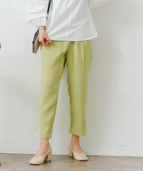 Chez toi(シェトワ)の「ツイードカシュクールテーパードパンツ(その他パンツ・レディース・オフホワイト/ブラック/グリーン系その他・FREE)」の5枚目の写真