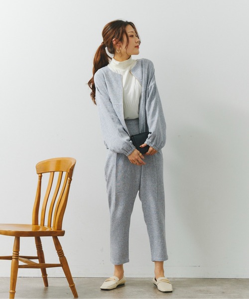 Chez toi(シェトワ)の「ツイードカシュクールテーパードパンツ(その他パンツ・レディース・オフホワイト/ブラック/グリーン系その他・FREE)」の12枚目の写真