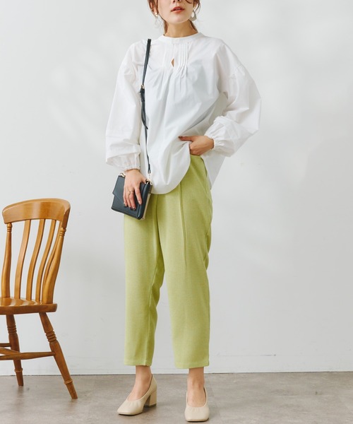 Chez toi(シェトワ)の「ツイードカシュクールテーパードパンツ(その他パンツ・レディース・オフホワイト/ブラック/グリーン系その他・FREE)」の13枚目の写真
