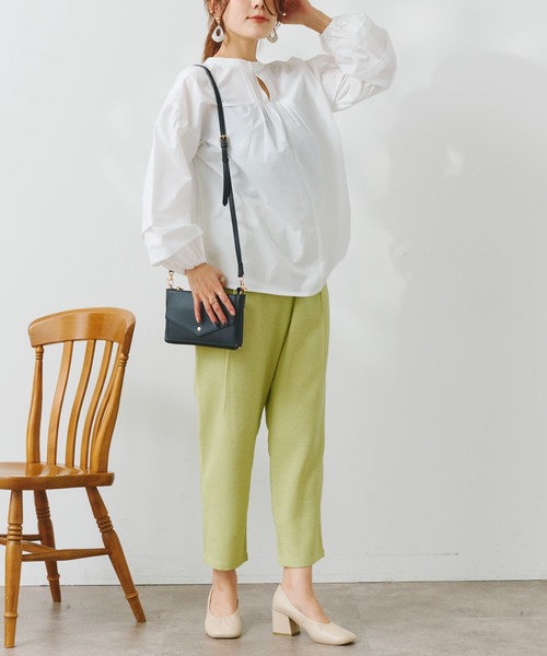 Chez toi(シェトワ)の「ツイードカシュクールテーパードパンツ(その他パンツ・レディース・オフホワイト/ブラック/グリーン系その他・FREE)」の15枚目の写真