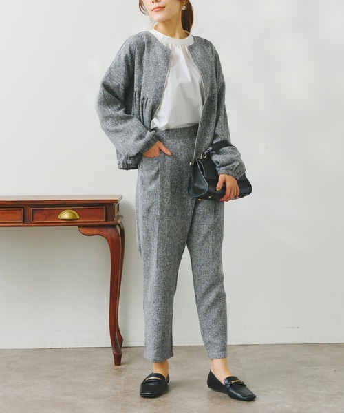 Chez toi(シェトワ)の「ツイードカシュクールテーパードパンツ(その他パンツ・レディース・オフホワイト/ブラック/グリーン系その他・FREE)」の16枚目の写真