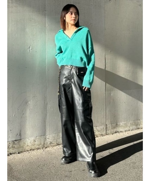MOUSSY（マウジー）の「PIGMENT DYE SKIPPER ニット（ニット/セーター・レディース・ライトイエロー/ライトブラック/グリーン/オレンジ・FREE）」の22枚目の写真
