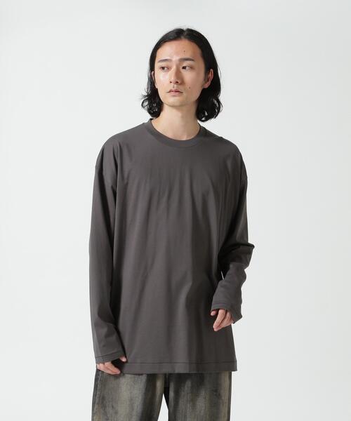 ATON(エイトン)の「ATON (エイトン)SUVIN60/2 | OVERSIZED L/S T-SHIRT(Tシャツ/カットソー・メンズ・ホワイト/ブラック/レッド系その他4/オリーブ系/ネイビー/ブルー/その他1/チャコールグレー/モスグリーン/キャメル・6/4/2)」の3枚目の写真