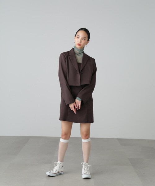 FREE'S MART（フリーズマート）の「◆Aラインミニキャミワンピース（ワンピース・レディース・ホワイト系その他/ブラウン系その他/ブラック・MEDIUM/SMALL）」の6枚目の写真