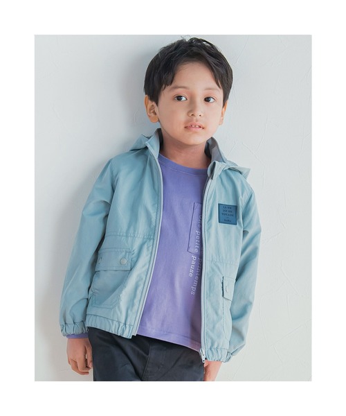 BeBe(ベベ)の「BeBe/【撥水加工】ヴィンテージタフタフード取り外し可能ジャケット (90~150cm)(ナイロンジャケット・キッズ・ベージュ/ブルー・90/130/120/150/100/110/140)」の1枚目の写真