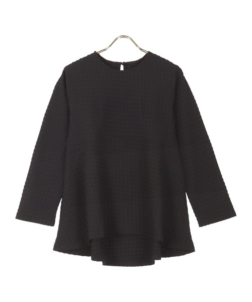 KOBE LETTUCE(コウベレタス)の「膨れ凹凸素材ペプラムチュニック(Tシャツ/カットソー・レディース・ブラック/アイボリー/ライラック・FREE)」の12枚目の写真