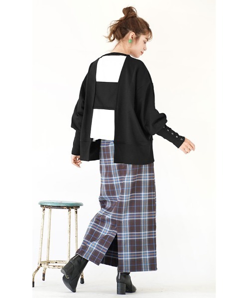 e-zakkamania stores(イーザッカマニアストアーズ)の「バックオープン プルオーバー(Tシャツ/カットソー・レディース・ブラック/アイボリー・フリー)」の14枚目の写真