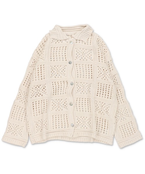 Lull（ルル）の「【Lull / ルル】パネルメッシュニットシャツ（ニット/セーター・レディース・ブラック/オフホワイト/サックスブルー・ONESIZE）」の20枚目の写真