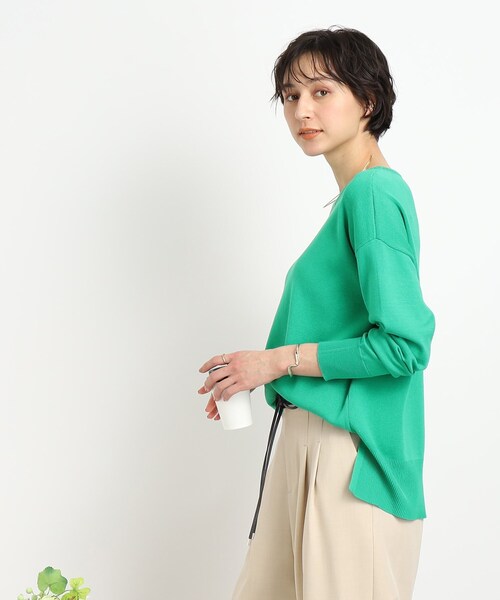 DRESKIP(ドレスキップ)の「◆いつものコーデに彩りを【洗える】なめらかタッチ総針ニット(ニット/セーター・レディース・ピンク系/オレンジ系7/イエロー/ベージュ系2/グリーン/ブラック系2・03/02/04)」の12枚目の写真