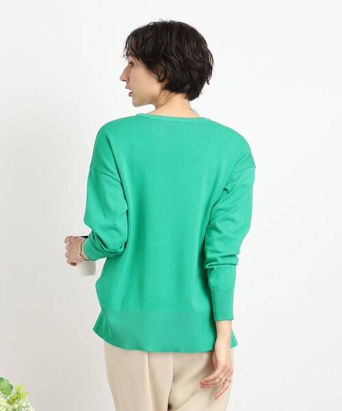 DRESKIP(ドレスキップ)の「◆いつものコーデに彩りを【洗える】なめらかタッチ総針ニット(ニット/セーター・レディース・ピンク系/オレンジ系7/イエロー/ベージュ系2/グリーン/ブラック系2・03/02/04)」の7枚目の写真