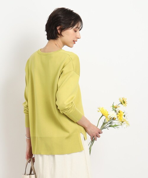 DRESKIP(ドレスキップ)の「◆いつものコーデに彩りを【洗える】なめらかタッチ総針ニット(ニット/セーター・レディース・ピンク系/オレンジ系7/イエロー/ベージュ系2/グリーン/ブラック系2・03/02/04)」の8枚目の写真