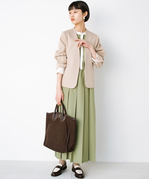 haco!(ハコ)の「ふつふつやる気を引き出す メリハリ配色プリーツワンピース(ワンピース・レディース・ライトオリーブ・2/1)」の10枚目の写真