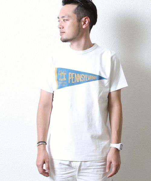 coen（コーエン）の「ペナントプリントTシャツ（Tシャツ/カットソー・メンズ・ライトブルー/ネイビー/オフホワイト・LARGE/X-LARGE/MEDIUM/SMALL）」の13枚目の写真