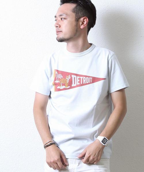 coen（コーエン）の「ペナントプリントTシャツ（Tシャツ/カットソー・メンズ・ライトブルー/ネイビー/オフホワイト・LARGE/X-LARGE/MEDIUM/SMALL）」の14枚目の写真