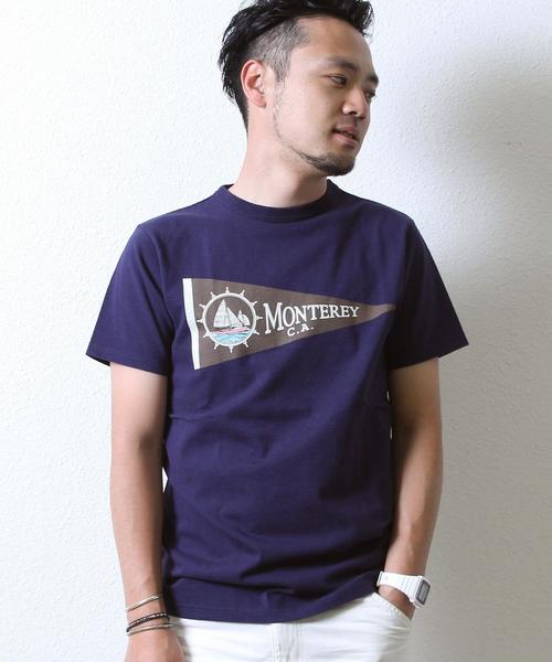 coen（コーエン）の「ペナントプリントTシャツ（Tシャツ/カットソー・メンズ・ライトブルー/ネイビー/オフホワイト・LARGE/X-LARGE/MEDIUM/SMALL）」の15枚目の写真