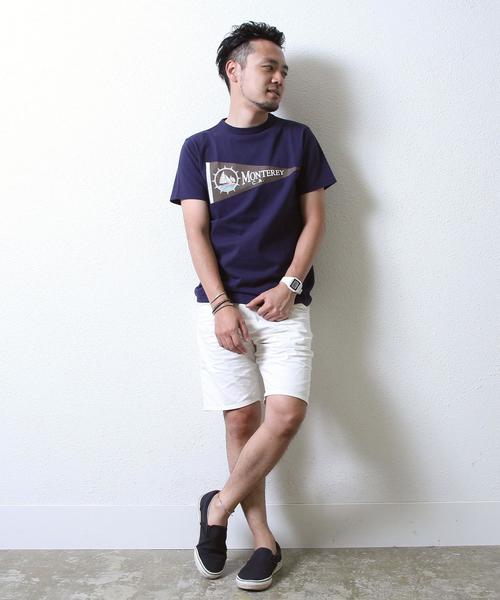 coen（コーエン）の「ペナントプリントTシャツ（Tシャツ/カットソー・メンズ・ライトブルー/ネイビー/オフホワイト・LARGE/X-LARGE/MEDIUM/SMALL）」の6枚目の写真