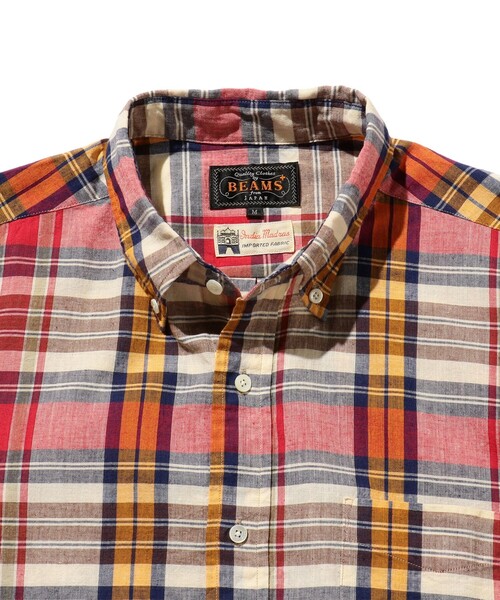 BEAMS PLUS（ビームスプラス）の「BEAMS PLUS / インディアン マドラスチェック ショートスリーブ ボタンダウン シャツ（シャツ/ブラウス・メンズ・ピンク/ネイビー/ブルー/その他・M/XL/S/L）」の14枚目の写真