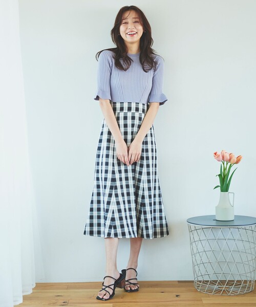 Feroux（フェルゥ）の「【洗える】ニットコンビ ワンピース（ドレス・レディース・ベージュ系2/ブラック系2・2/1）」の6枚目の写真