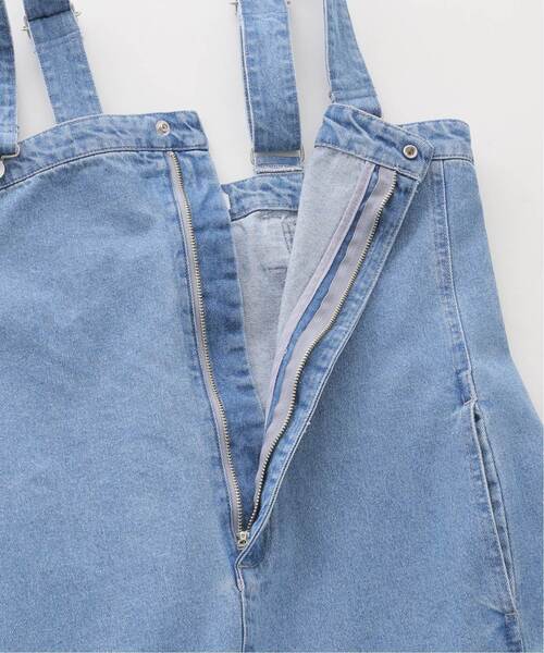 La TOTALITE（ラトータリテ）の「《追加》デニムフロントzipジャンスカ（ジャンパースカート・レディース・ブラック/サックスブルー・36/38）」の8枚目の写真