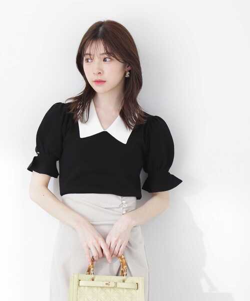 PROPORTION BODY DRESSING（プロポーションボディドレッシング）の「パフスリーブクラシカルカラーニット / 1213170900（ニット/セーター・レディース・グレー/ピンク/オフホワイト/ブラック・MEDIUM/SMALL）」の6枚目の写真