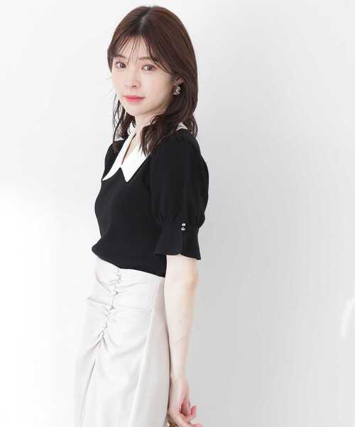 PROPORTION BODY DRESSING（プロポーションボディドレッシング）の「パフスリーブクラシカルカラーニット / 1213170900（ニット/セーター・レディース・グレー/ピンク/オフホワイト/ブラック・MEDIUM/SMALL）」の7枚目の写真