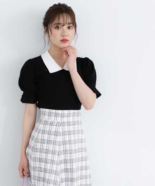 PROPORTION BODY DRESSING（プロポーションボディドレッシング）の「パフスリーブクラシカルカラーニット / 1213170900（ニット/セーター・レディース・グレー/ピンク/オフホワイト/ブラック・MEDIUM/SMALL）」の9枚目の写真