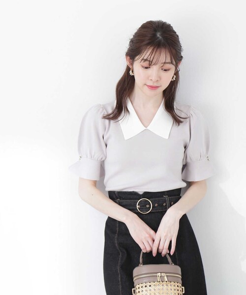 PROPORTION BODY DRESSING（プロポーションボディドレッシング）の「パフスリーブクラシカルカラーニット / 1213170900（ニット/セーター・レディース・グレー/ピンク/オフホワイト/ブラック・MEDIUM/SMALL）」の15枚目の写真