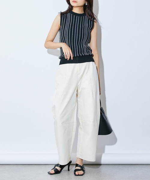 Lui's（ルイス）の「マルチストライプニットタンクトップ（ニット/セーター・レディース・オフホワイト/ブラック/ブルー・FREE）」の13枚目の写真