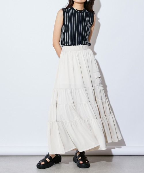 Lui's（ルイス）の「マルチストライプニットタンクトップ（ニット/セーター・レディース・オフホワイト/ブラック/ブルー・FREE）」の21枚目の写真