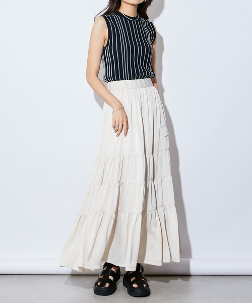 Lui's（ルイス）の「マルチストライプニットタンクトップ（ニット/セーター・レディース・オフホワイト/ブラック/ブルー・FREE）」の22枚目の写真