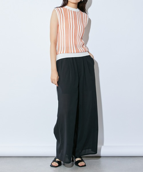 Lui's（ルイス）の「マルチストライプニットタンクトップ（ニット/セーター・レディース・オフホワイト/ブラック/ブルー・FREE）」の7枚目の写真