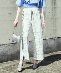 新品タグ付きメゾンスペシャル　レース 花柄 ワイドパンツ メゾンスペシャル♡フラワープリントワイドパンツ