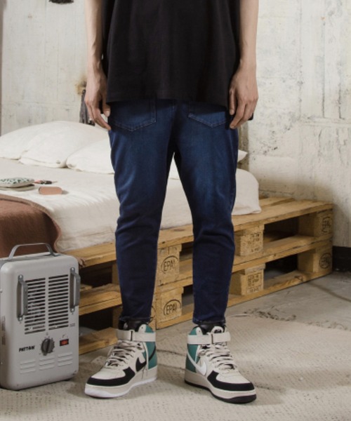 STOF(ストフ)の「STOF/ストフ/Half Turn Skinny Pants(BLUE)(デニムパンツ・メンズ・ブルー・MEDIUM/SMALL)」の1枚目の写真